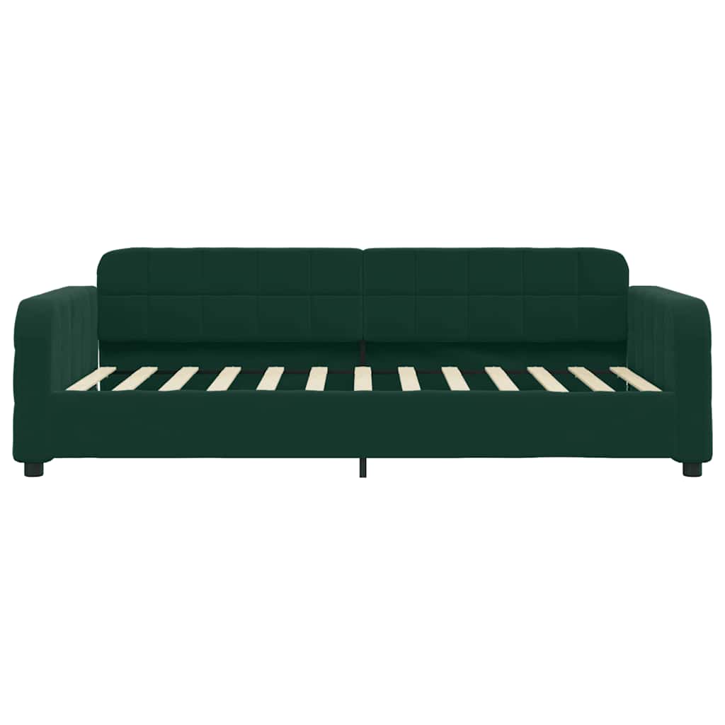 Tagesbett mit Matratze Dunkelgrün 80x200 cm Samt