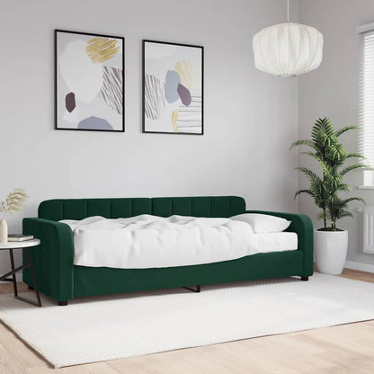 Tagesbett mit Matratze Dunkelgrün 80x200 cm Samt