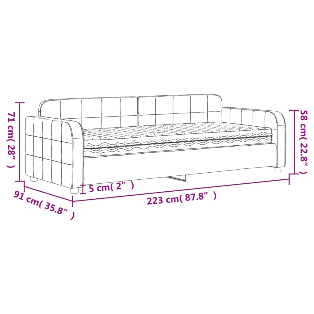 Tagesbett mit Matratze Rosa 80x200 cm Samt