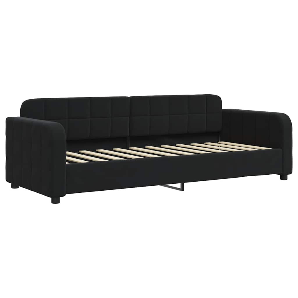 Tagesbett mit Matratze Schwarz 80x200 cm Samt