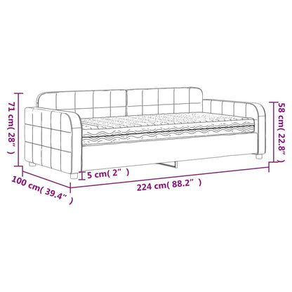Tagesbett mit Matratze Dunkelgrau 90x200 cm Samt