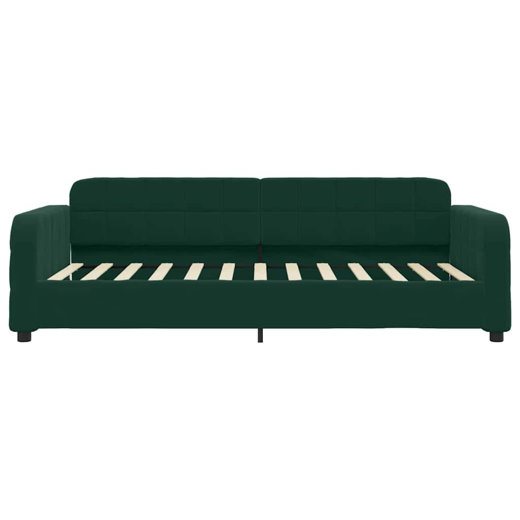 Tagesbett mit Matratze Dunkelgrün 90x200 cm Samt