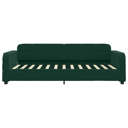Tagesbett mit Matratze Dunkelgrün 90x200 cm Samt