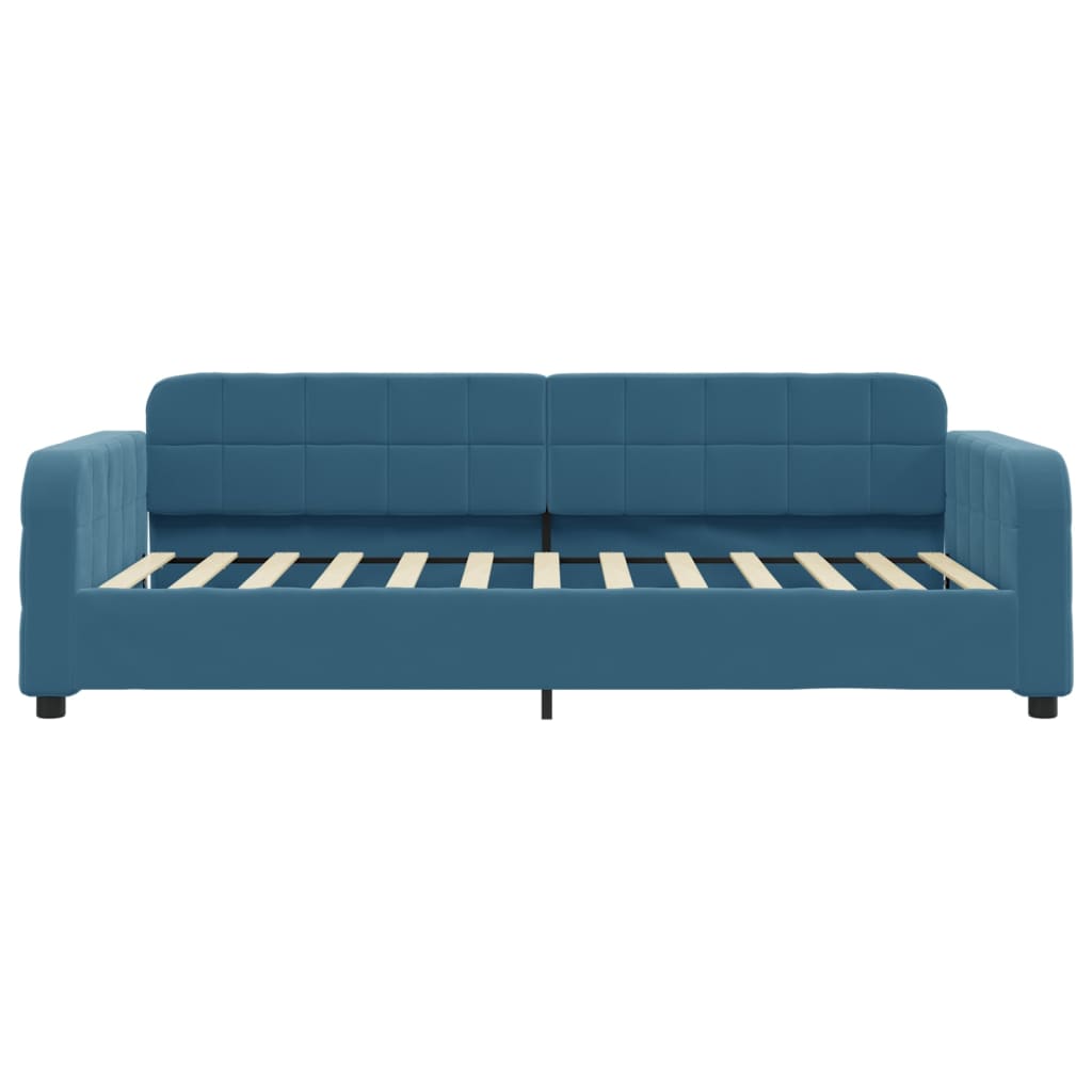 Daybed with mattress blue 100x200 cm velvet