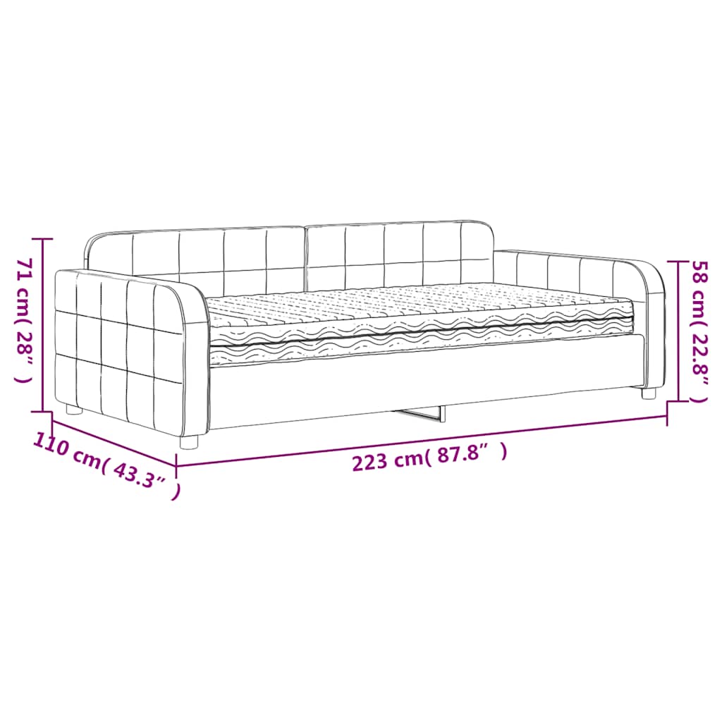Tagesbett mit Matratze Dunkelgrün 100x200 cm Samt