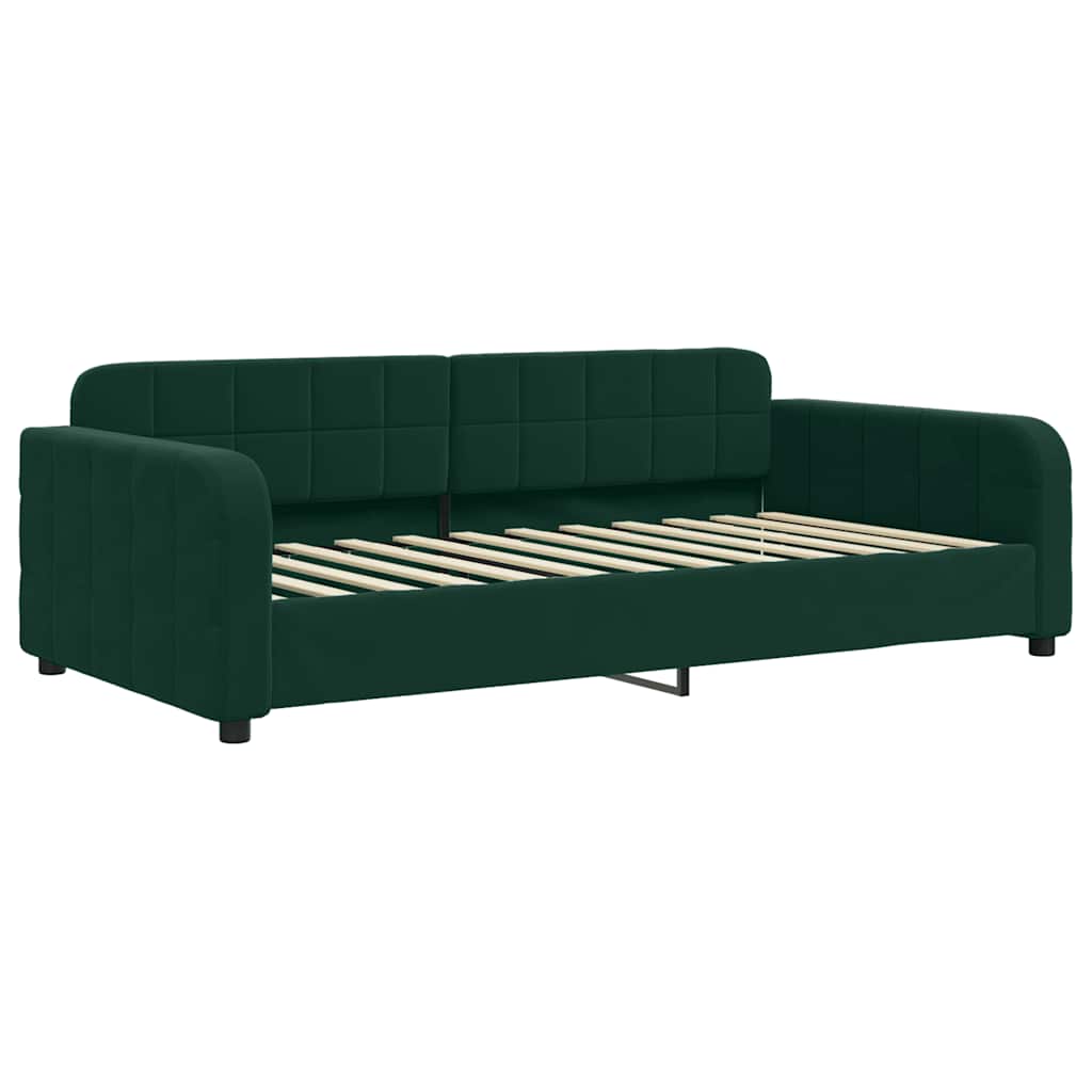 Tagesbett mit Matratze Dunkelgrün 100x200 cm Samt