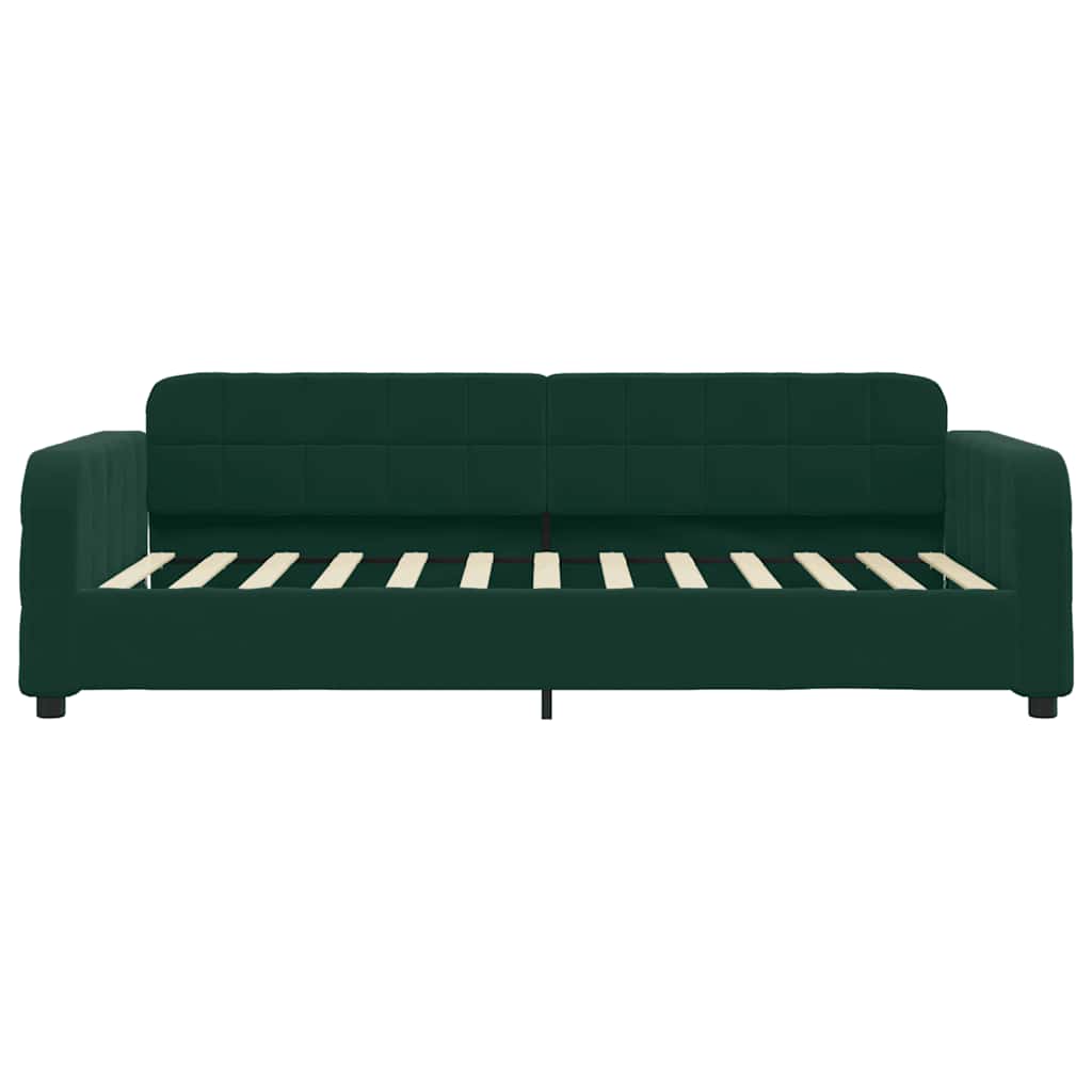Tagesbett mit Matratze Dunkelgrün 100x200 cm Samt