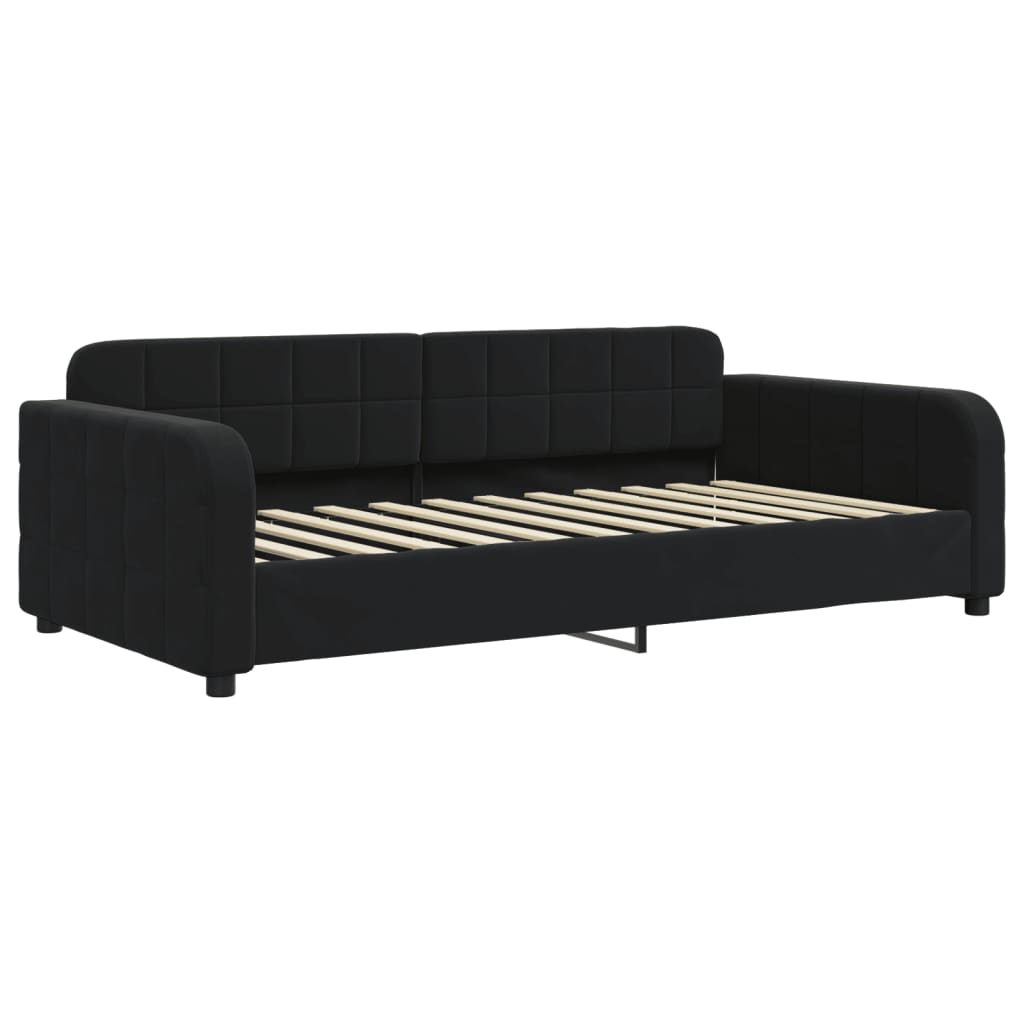 Daybed with mattress black 100x200 cm velvet