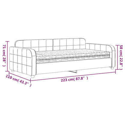 Tagesbett mit Matratze Schwarz 100x200 cm Samt