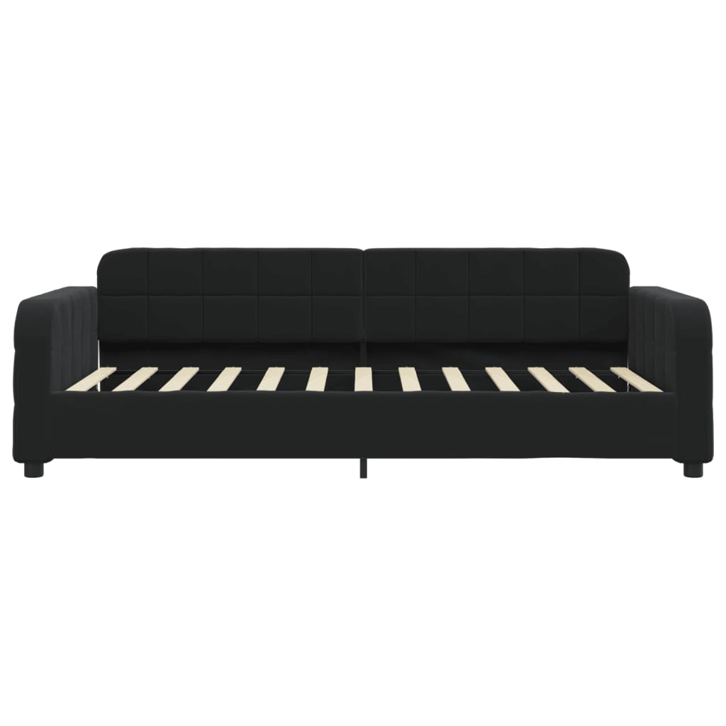Daybed with mattress black 100x200 cm velvet