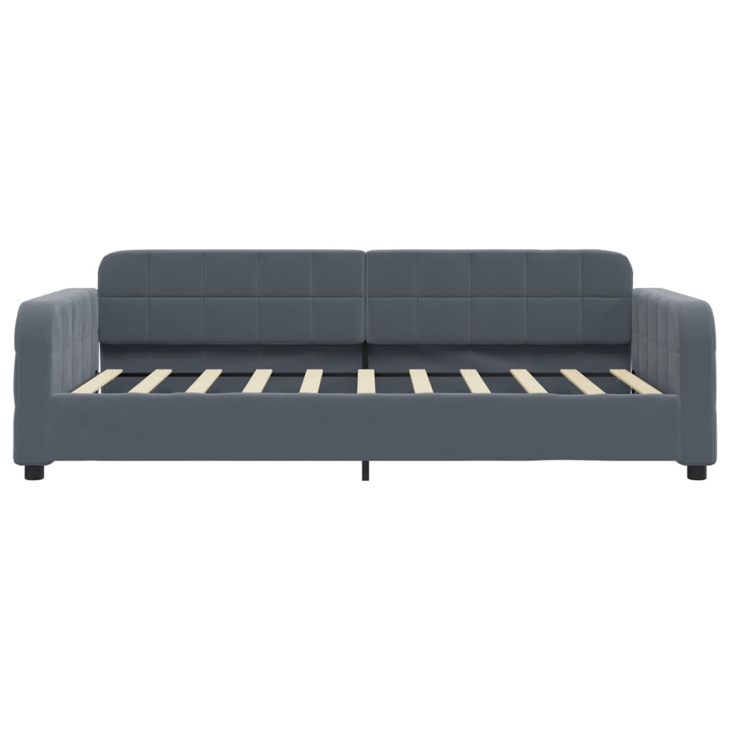 Tagesbett mit Matratze Dunkelgrau 90x190 cm Samt