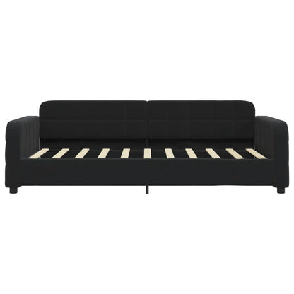 Tagesbett mit Matratze Schwarz 90x190 cm Samt