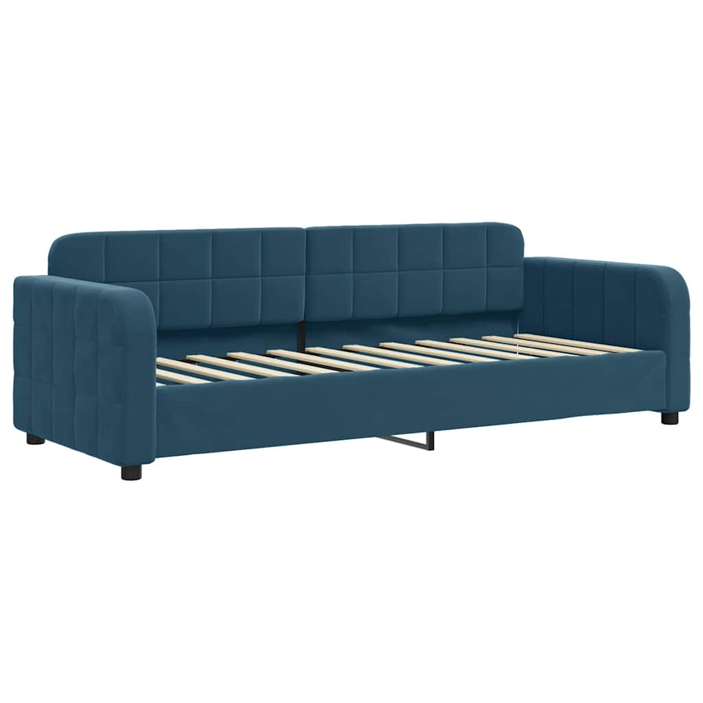 Tagesbett Ausziehbar Blau 80x200 cm Samt