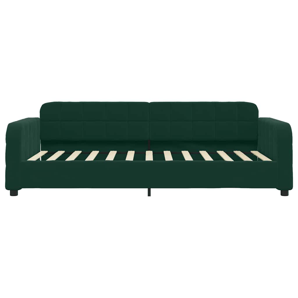 Tagesbett Ausziehbar Dunkelgrün 90x200 cm Samt