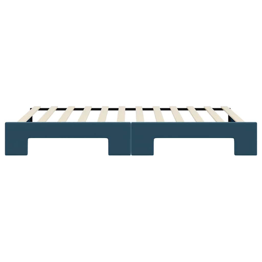 Tagesbett Ausziehbar Blau 100x200 cm Samt