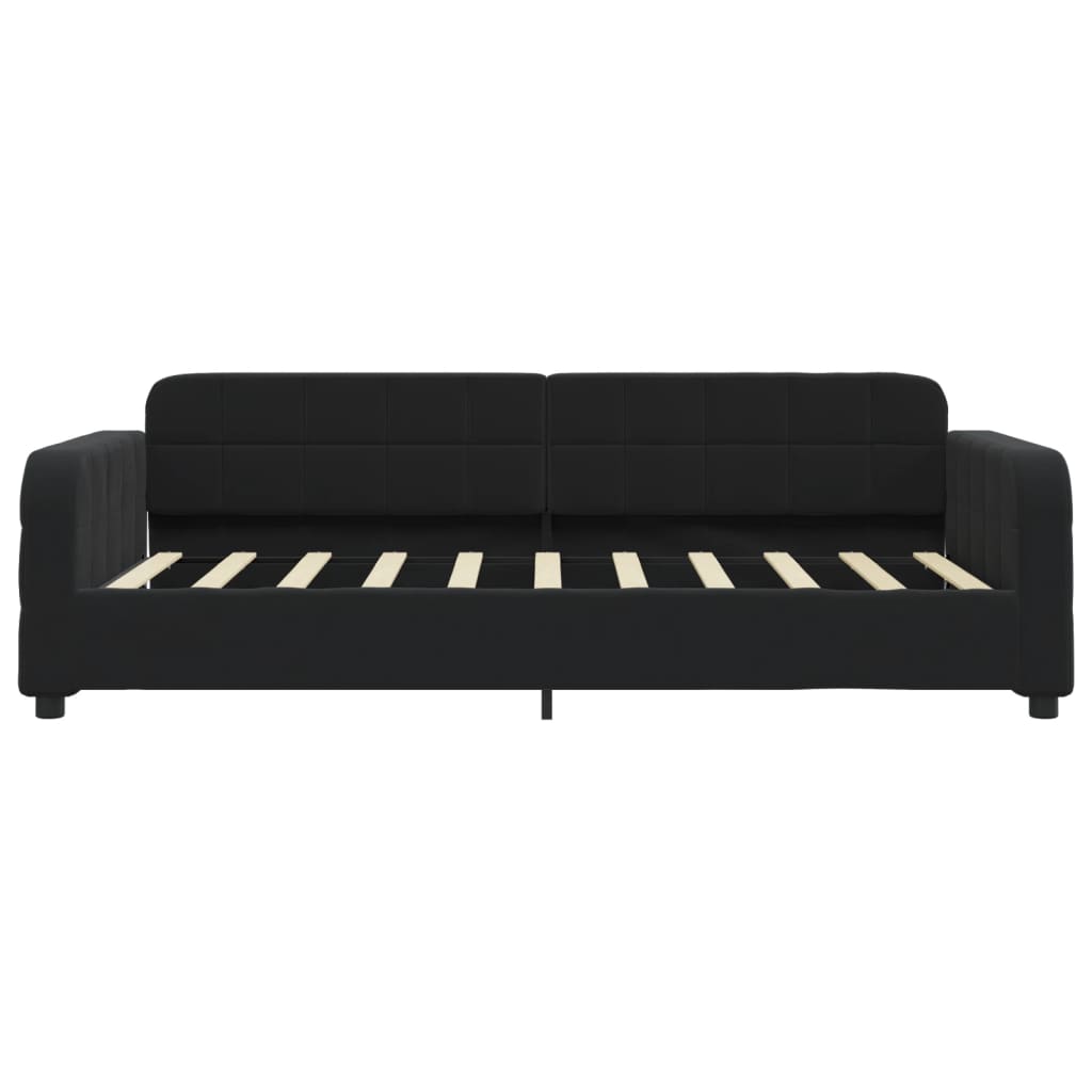 Tagesbett Ausziehbar Schwarz 90x190 cm Samt