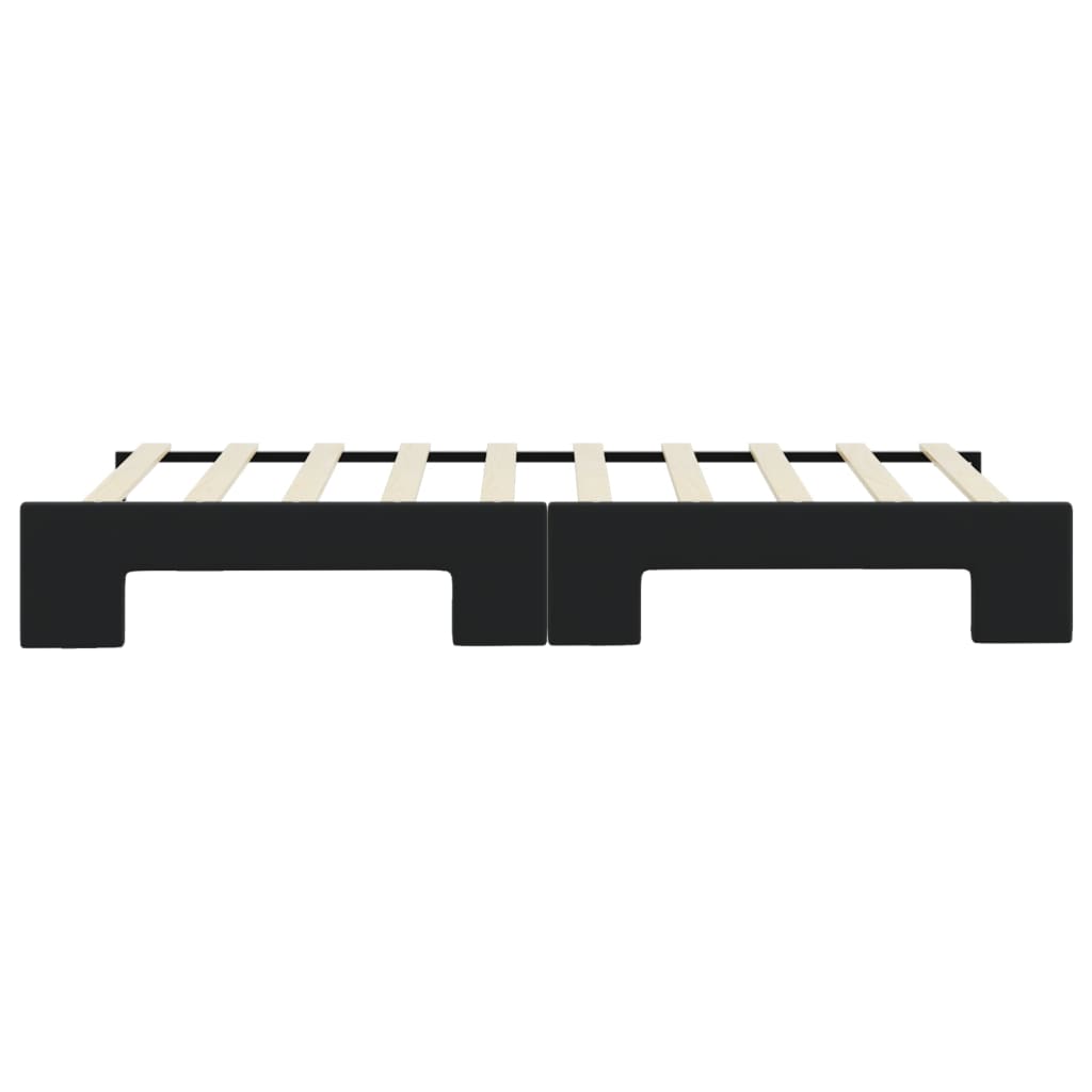 Tagesbett Ausziehbar Schwarz 90x190 cm Samt