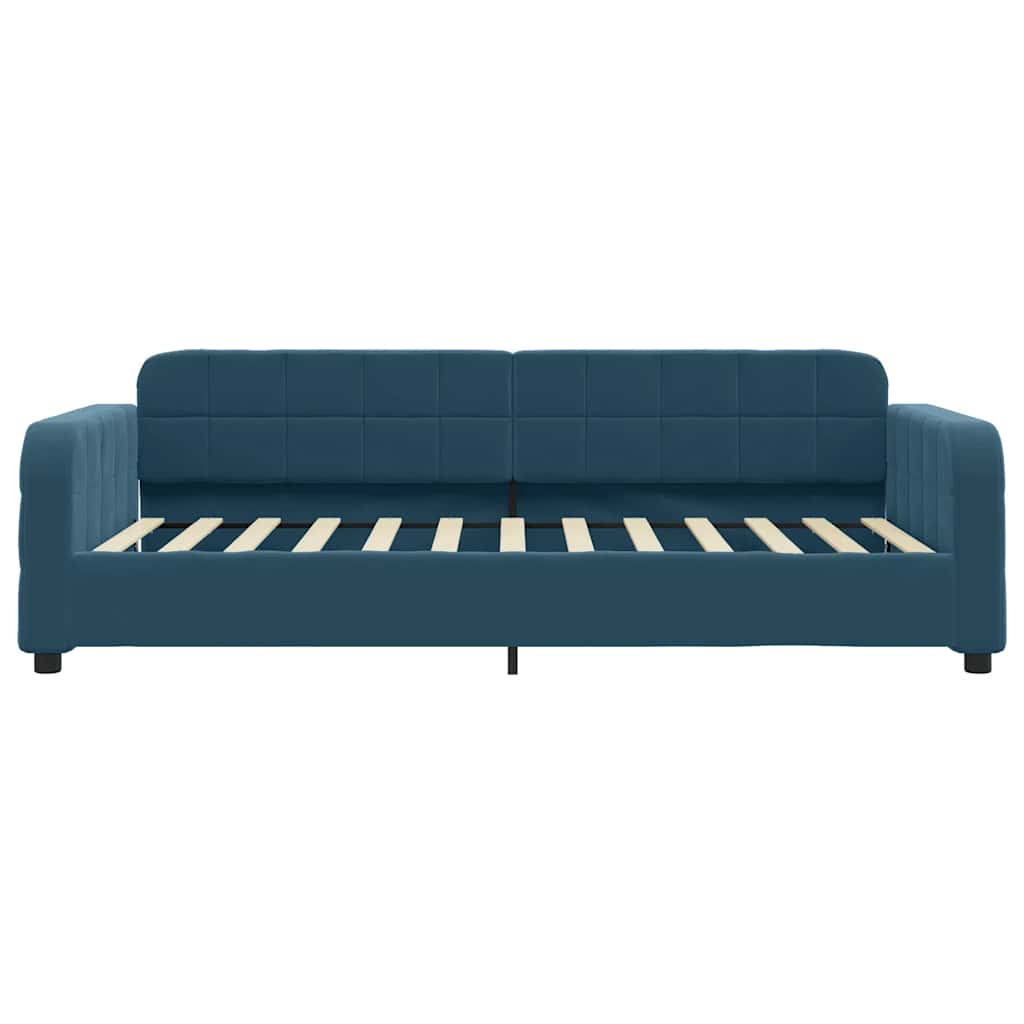 Tagesbett Ausziehbar mit Schubladen Blau 100x200 cm Samt