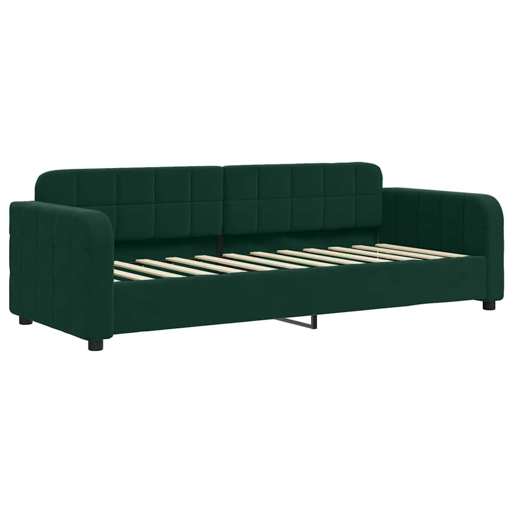 Tagesbett Ausziehbar mit Schubladen Dunkelgrün 80x200 cm Samt
