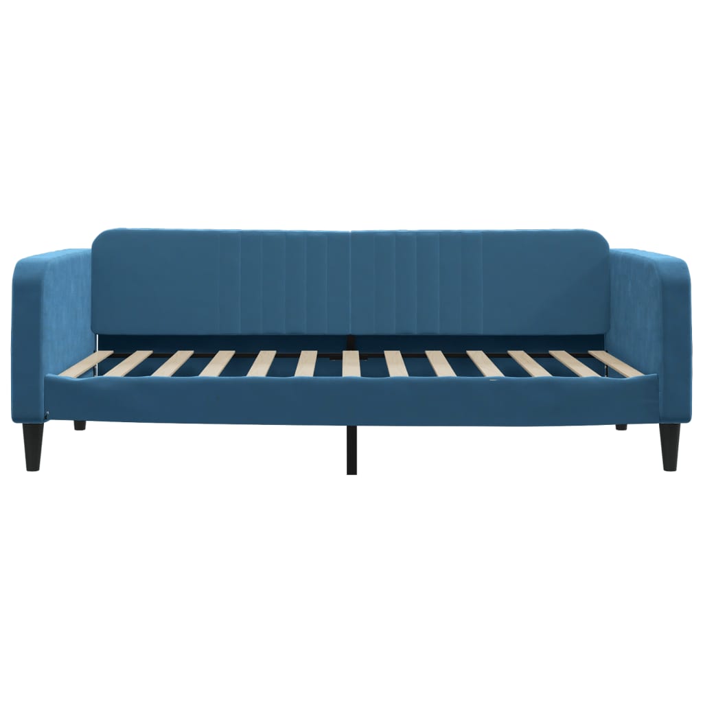 Daybed with mattress blue 100x200 cm velvet