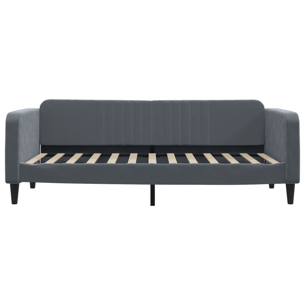 Daybed with mattress dark grey 100x200 cm velvet