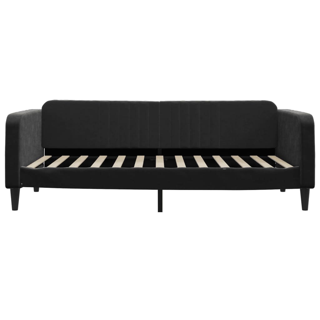 Daybed with mattress black 100x200 cm velvet