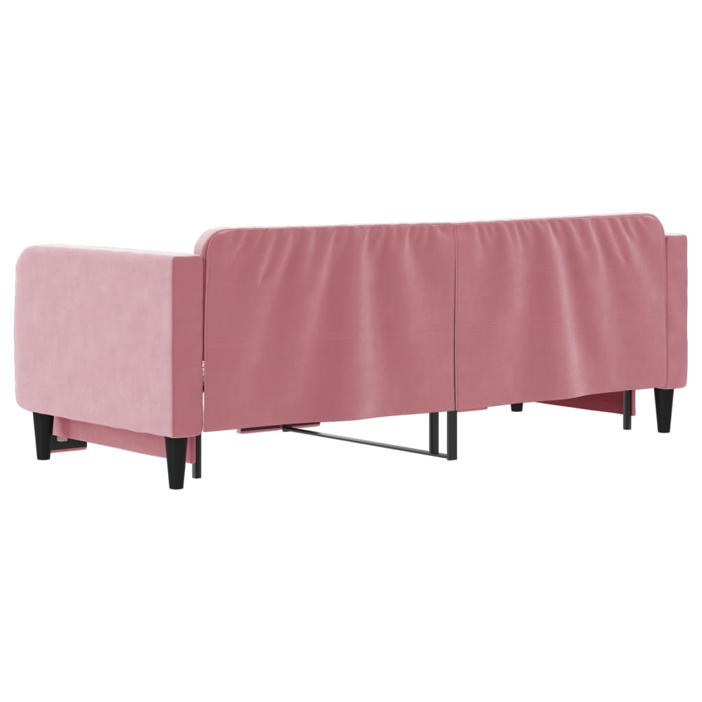Tagesbett Ausziehbar Rosa 90x200 cm Samt