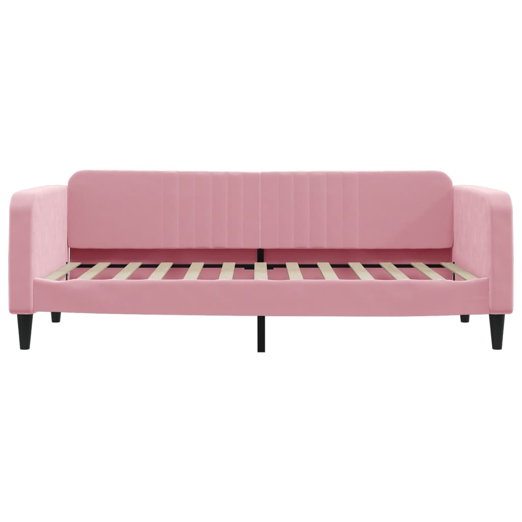 Tagesbett Ausziehbar Rosa 90x200 cm Samt