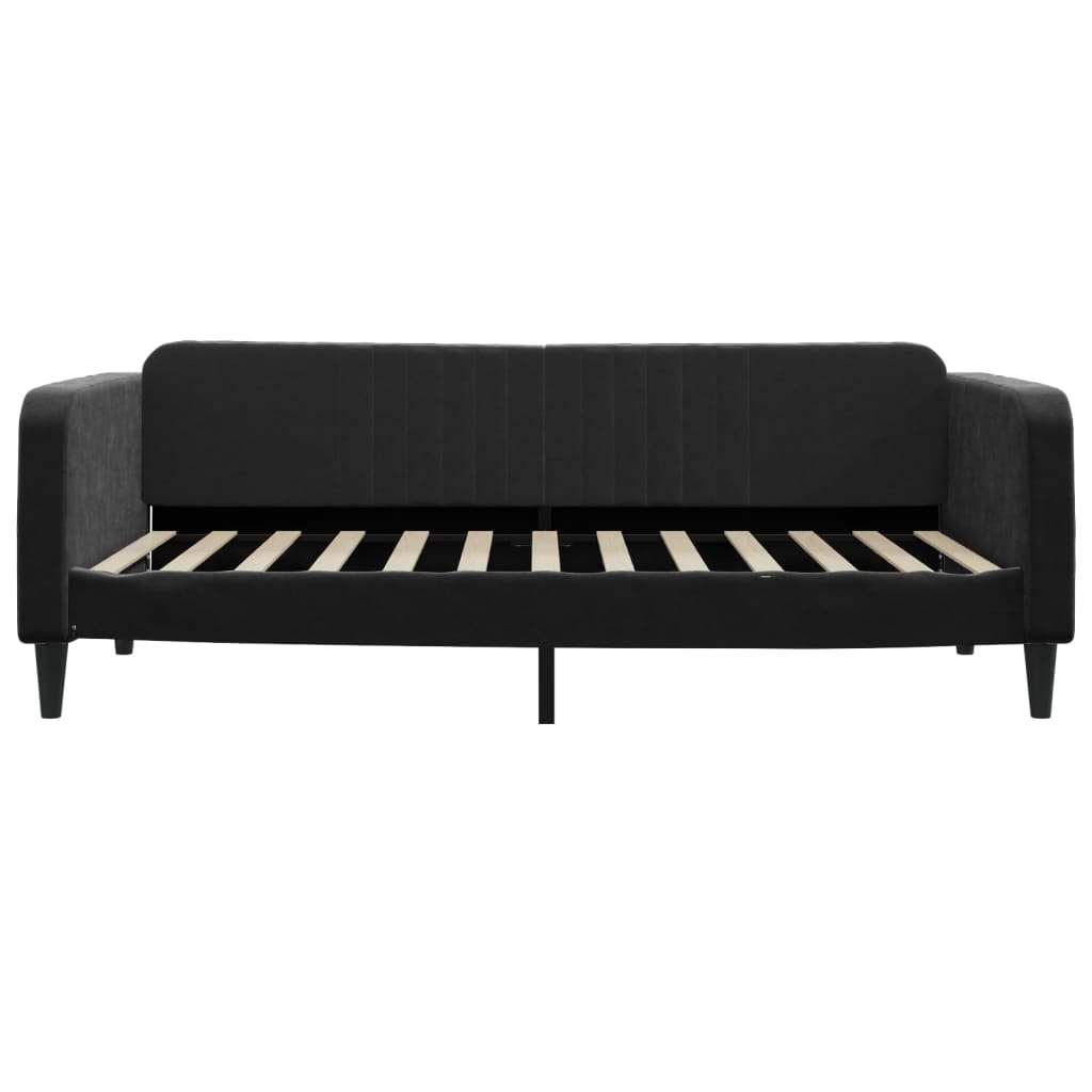 Tagesbett Ausziehbar Schwarz 100x200 cm Samt