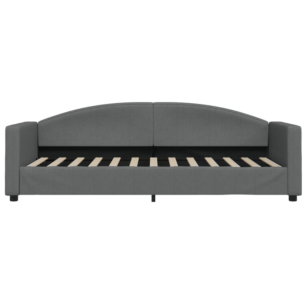 Daybed with mattress dark grey 80x200 cm fabric