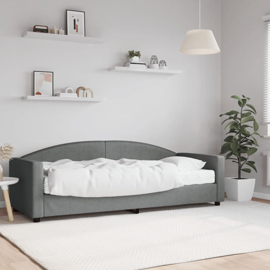 Daybed with mattress dark grey 80x200 cm fabric