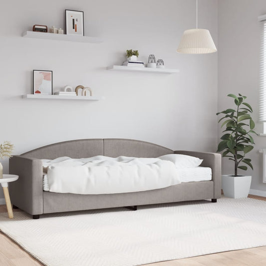 Daybed with mattress taupe 80x200 cm fabric