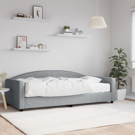 Lit de repos avec matelas en tissu gris clair 100x200 cm