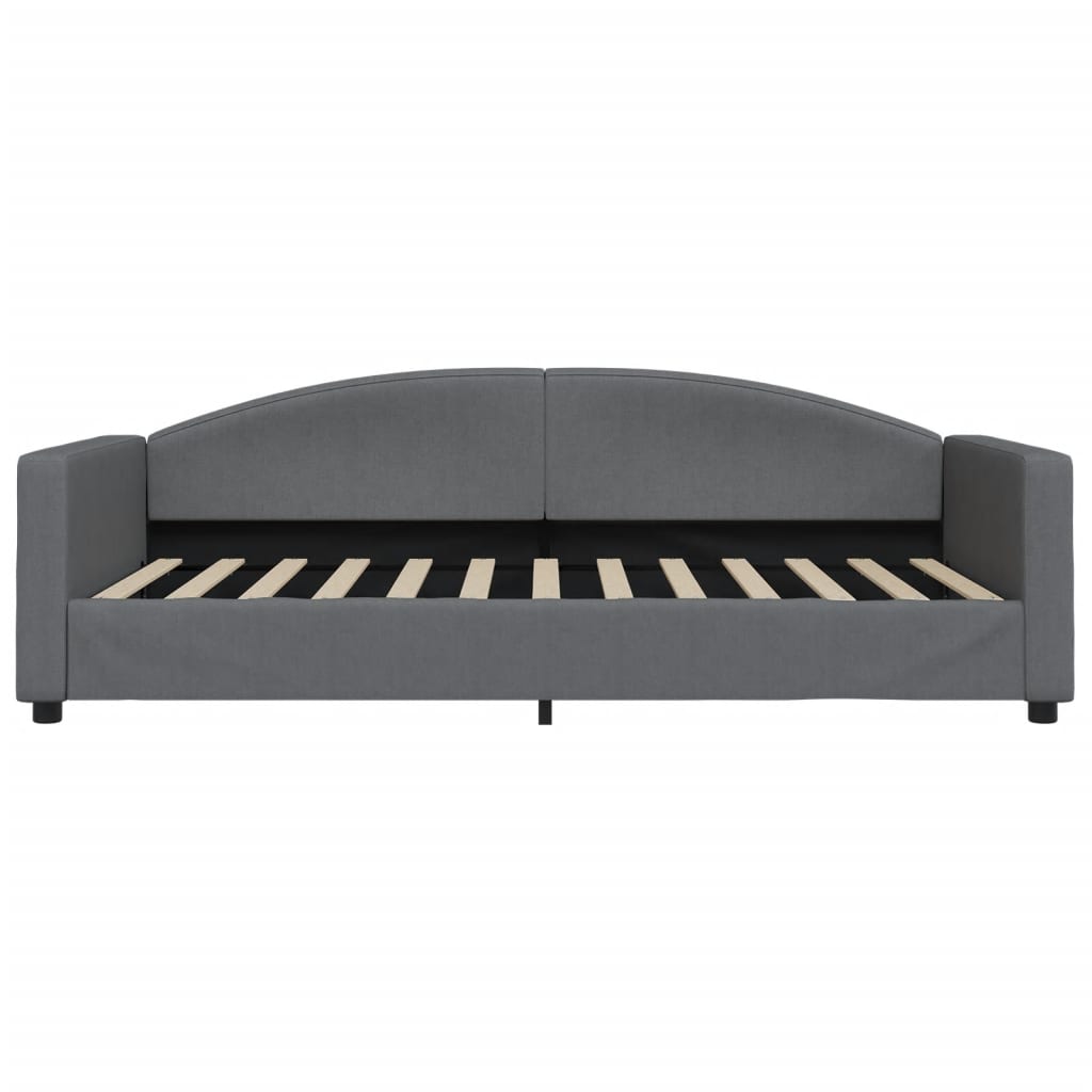 Daybed with mattress dark grey 100x200 cm fabric