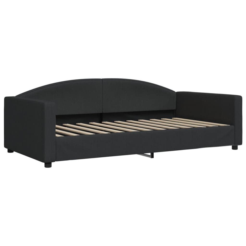Daybed with mattress black 100x200 cm fabric