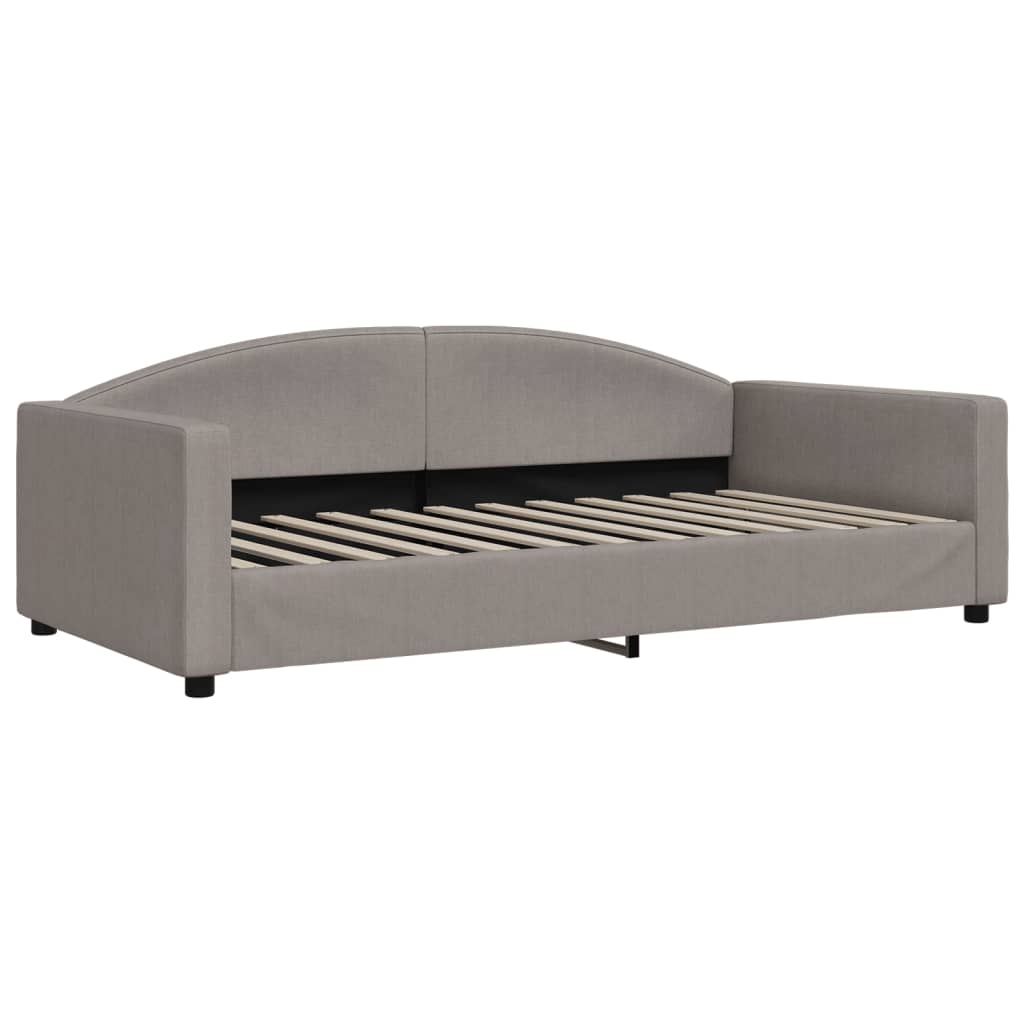 Daybed with mattress taupe 100x200 cm fabric