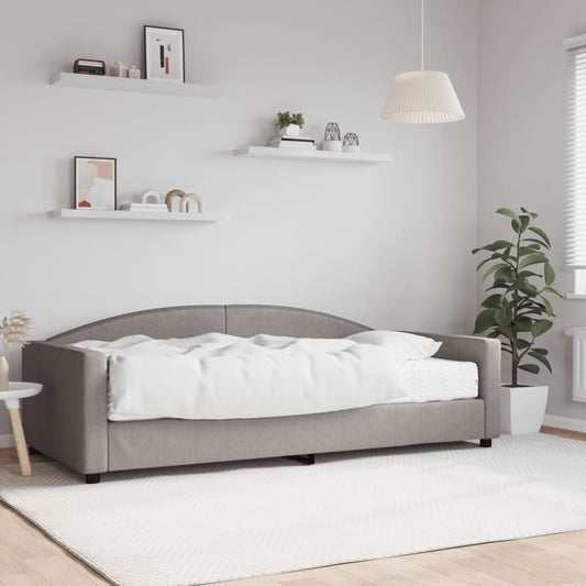 Daybed with mattress taupe 100x200 cm fabric