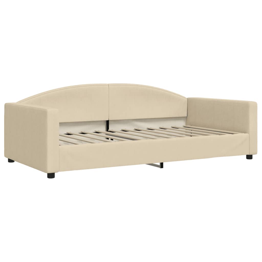 Daybed with mattress cream 100x200 cm fabric