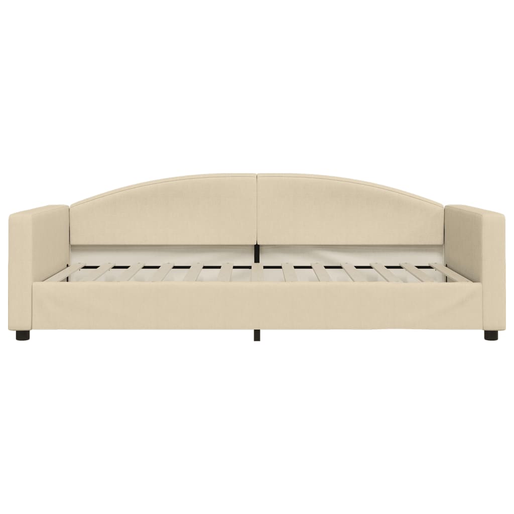 Daybed with mattress cream 100x200 cm fabric