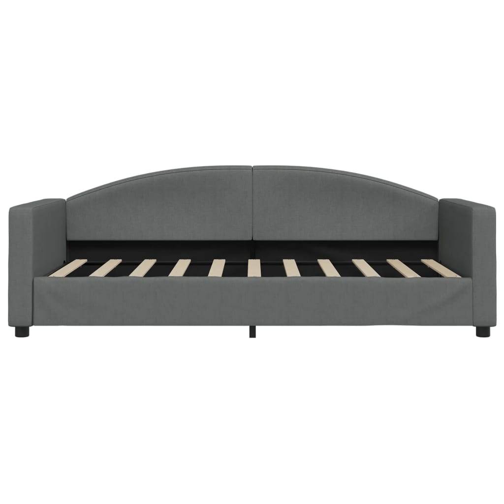 Daybed with mattress dark grey 90x190 cm fabric