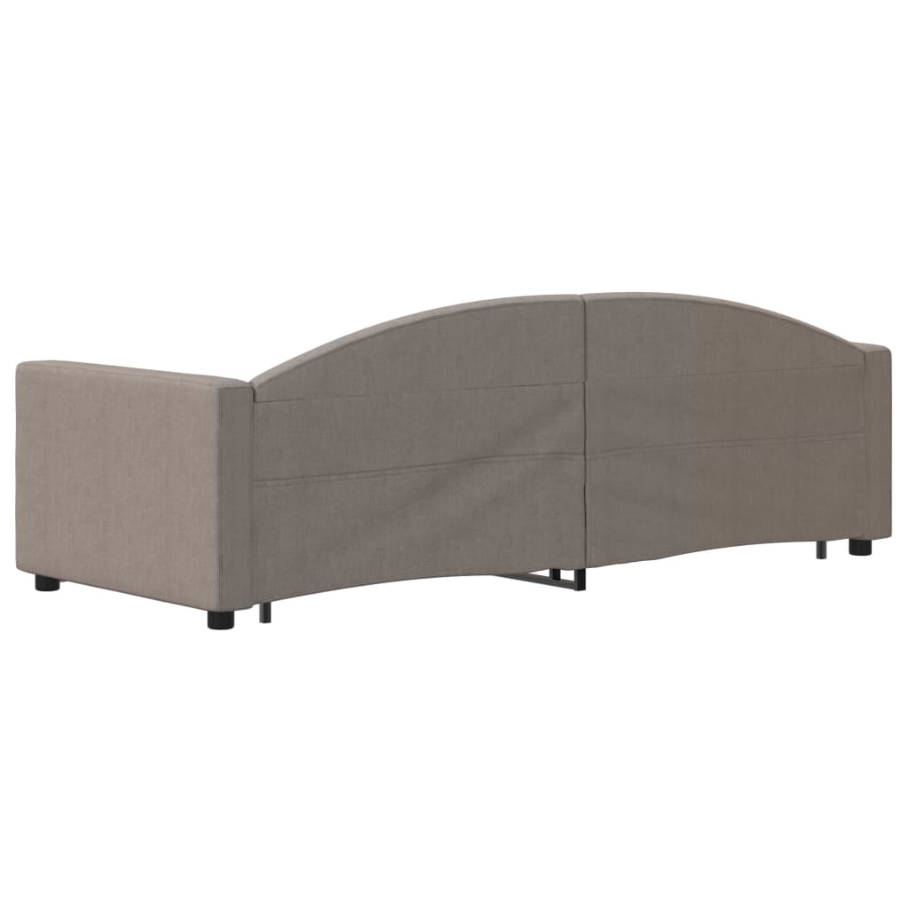 Tagesbett Ausziehbar mit Schubladen Taupe 80x200 cm Stoff