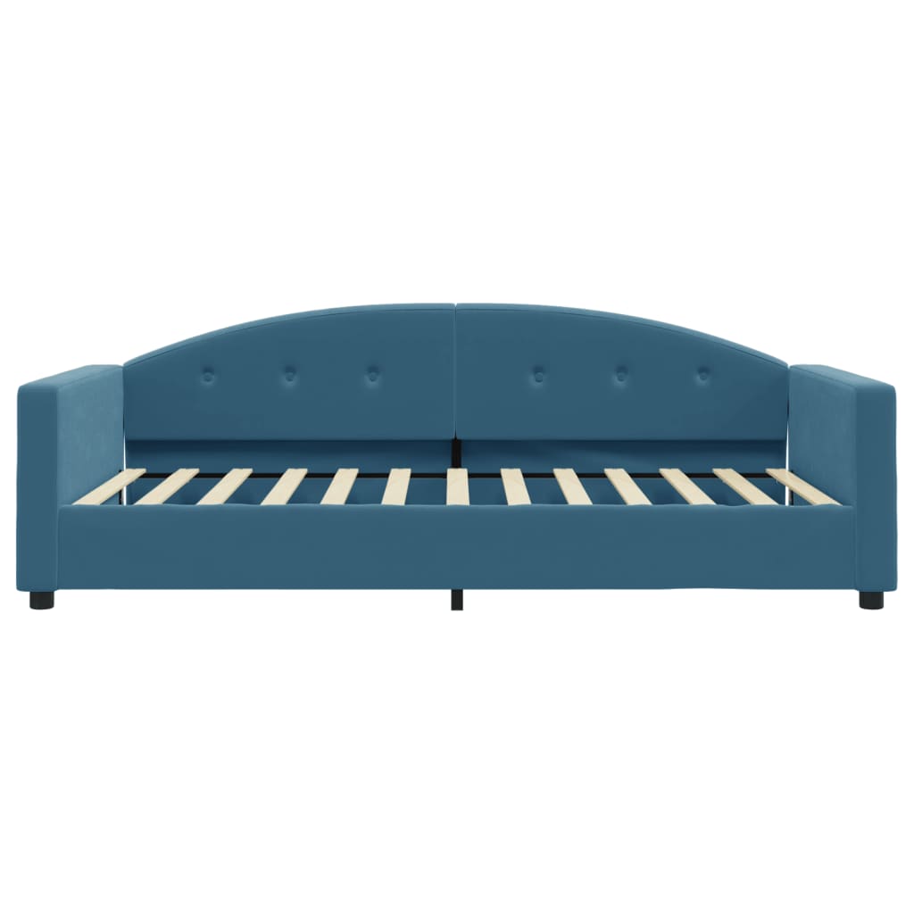 Daybed with mattress blue 100x200 cm velvet