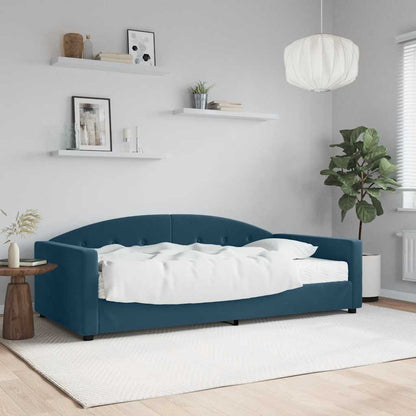 Tagesbett mit Matratze Blau 100x200 cm Samt
