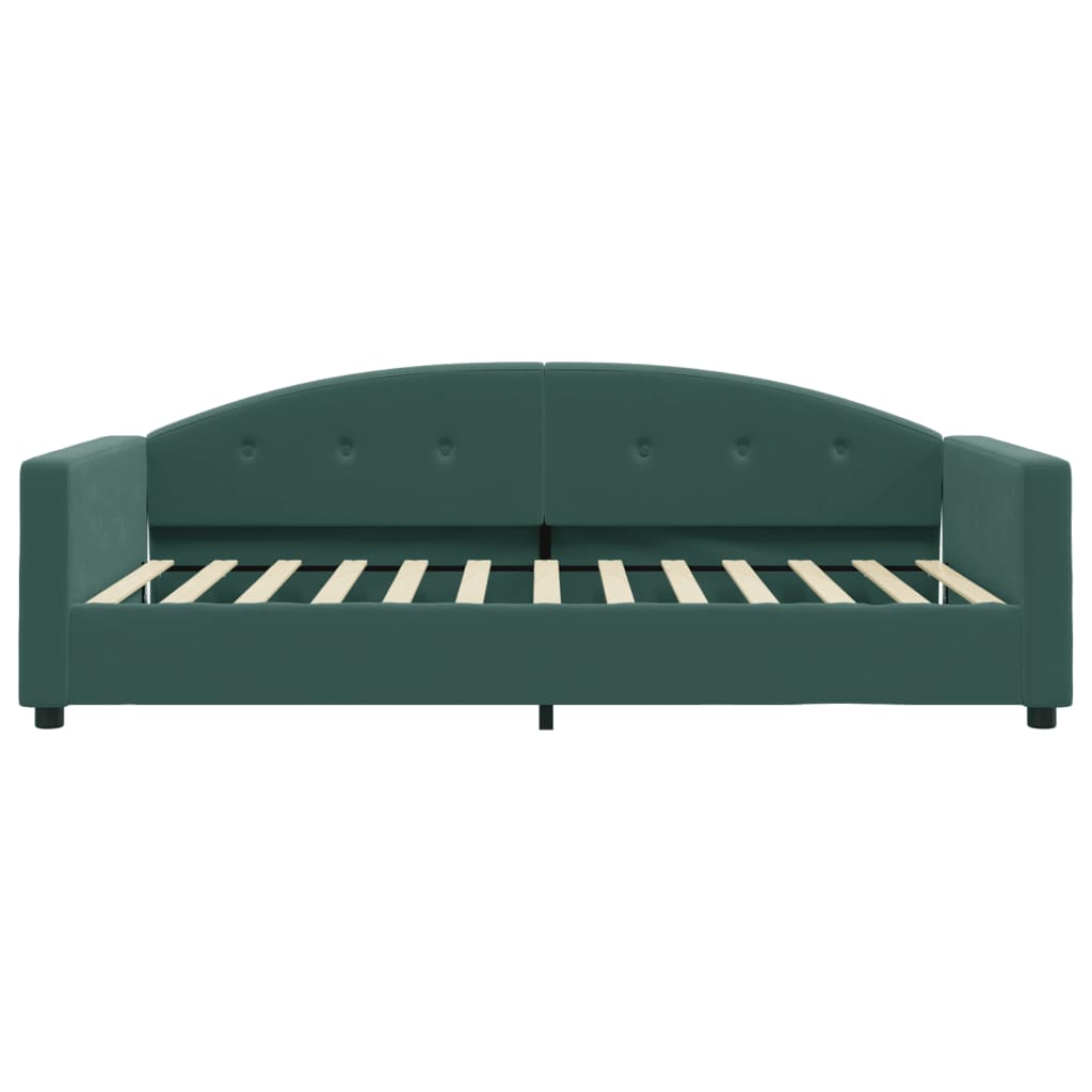 Daybed with mattress dark green 100x200 cm velvet