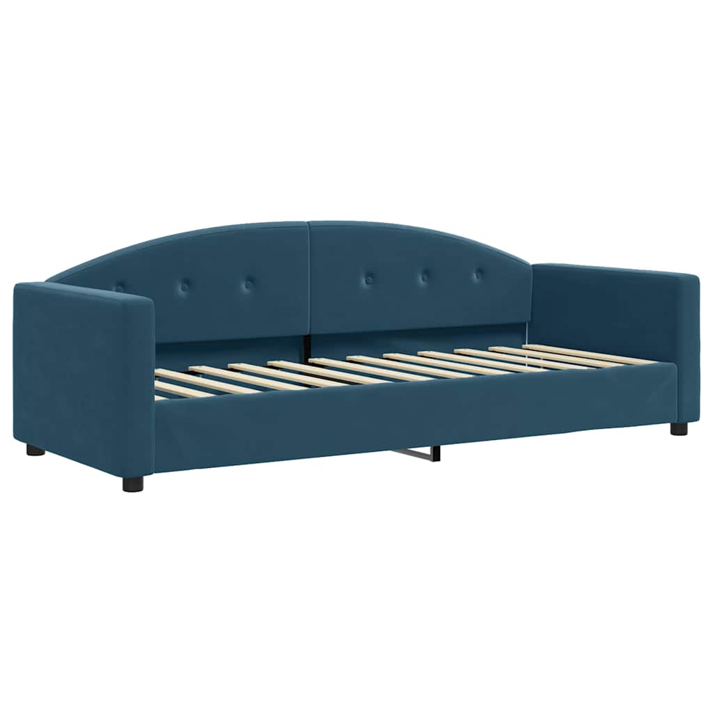 Tagesbett Ausziehbar Blau 80x200 cm Samt
