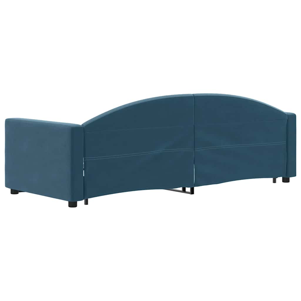 Tagesbett Ausziehbar Blau 80x200 cm Samt