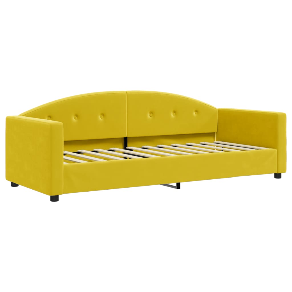 Tagesbett Ausziehbar mit Matratzen Gelb 80x200 cm Samt
