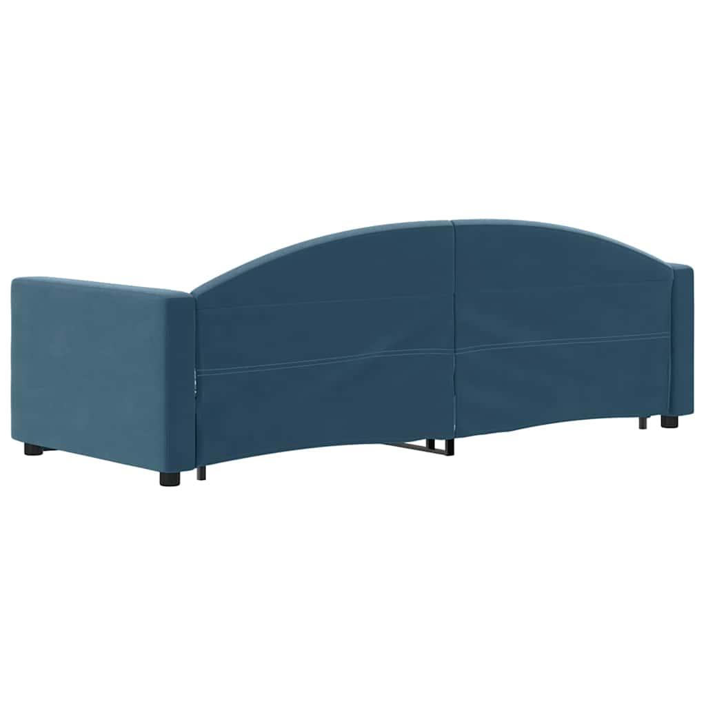 Tagesbett Ausziehbar mit Schubladen Blau 80x200 cm Samt
