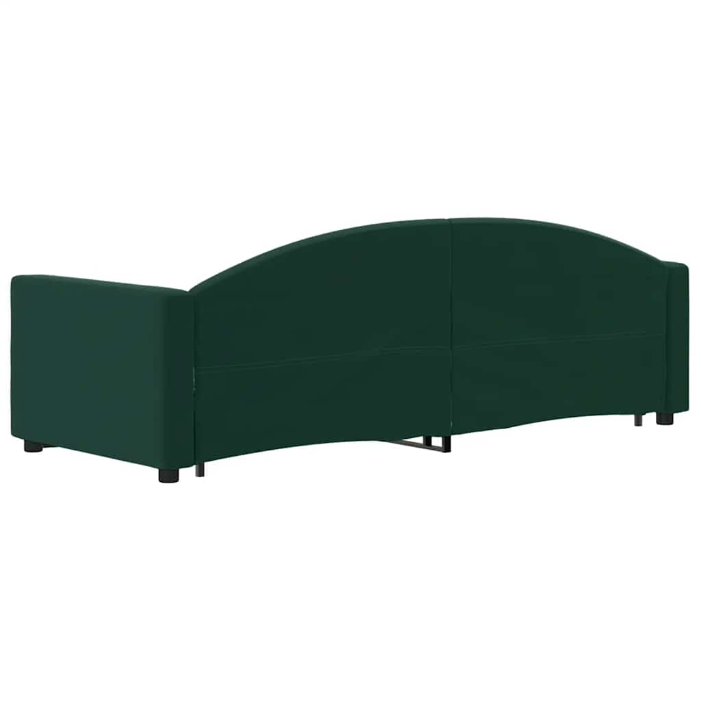 Tagesbett Ausziehbar mit Schubladen Dunkelgrün 80x200 cm Samt