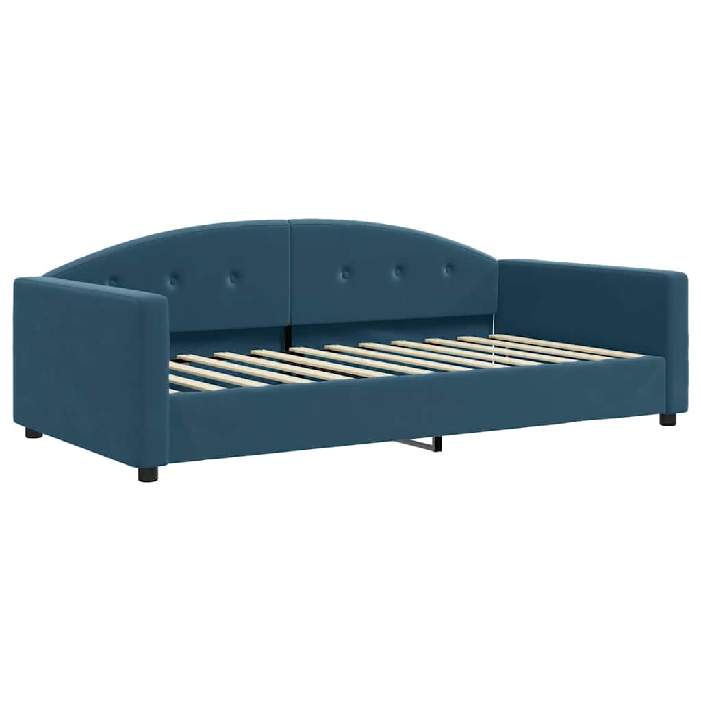 Tagesbett Ausziehbar mit Schubladen Blau 100x200 cm Samt